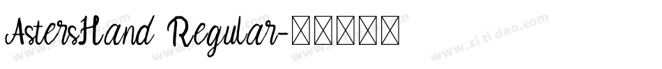 AstersHand Regular字体转换